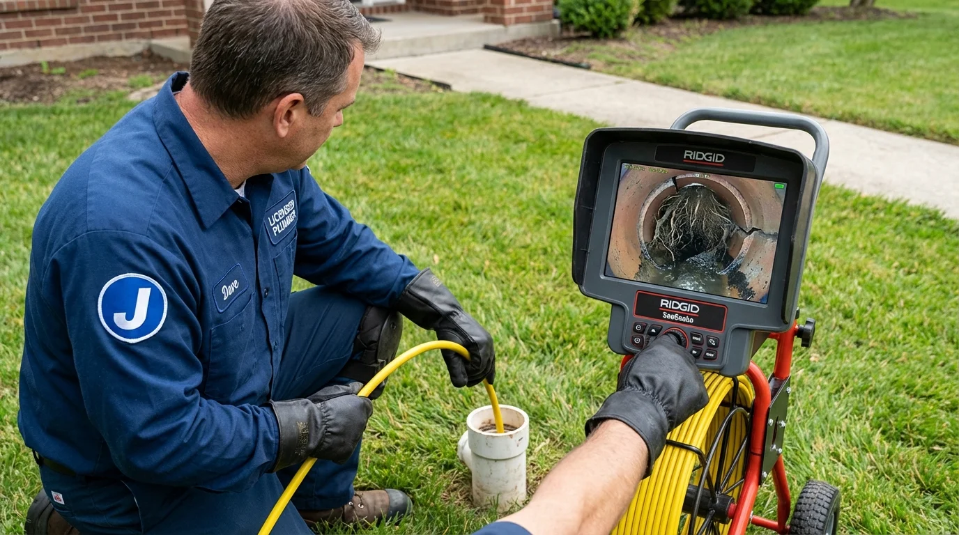 Sewer camera inspection being performed by Johns Plumbing LLC in Chipley